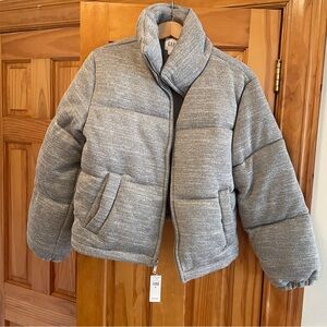 Heather Gray Puffer Jacket NWT
